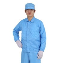 MK 제전방진복 상의 Y카라 정전기방지 크린룸 제전복 방진복, S, 화이트
