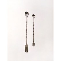 꽈배기 롱스푼 바스푼 삼지창 일체형 2사이즈, L(310mm)