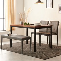 [미소가] [MISOGA] 퓨리아 아카시아 벤치형 4인 식탁세트, 상세 설명 참조