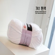 울마트 돌체 밸벳 뜨개 털실, 741.흰색, 1개