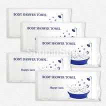 데일리비품 버블메이트 비닐포장 일회용 샤워타월 (5EA), 5개입, 블루, 1개