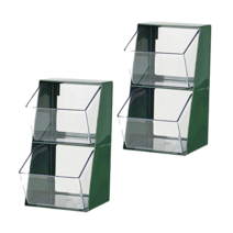 리빙나우 1+1 아크릴 다용도 티백 커피 캡슐 보관함, 그린, 2개