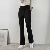 다미로그 여성용 겨울 밴딩 부츠컷 기모 슬랙스 키작녀