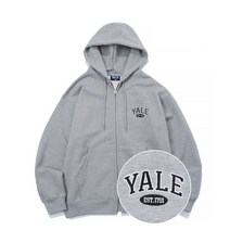YALE (23SS) SMALL 2 TONE ARCH HOODIE ZIP UP GRAY