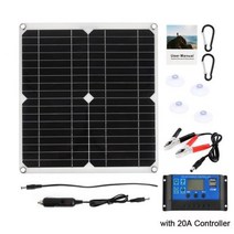 태양열발전기 충전기 패널 컨버터 태양전지판 태양광 플레이트 200W 태양 전지 키트 60A 컨트롤러 DC 18V 휴대용 은행 배터리 캠핑 자동차 보트 RV 119618, 200W 20A Controller