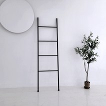 코지코티지 철제 코트랙 스탠드 사다리 행거, 블랙