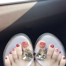 잇템샵 패디큐어 패디스티커 네일아트 디자인 여름라인 패디, D178앵두레드리
