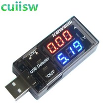 레드 + 블루 듀얼 usb 전류 전압 충전 감지기 테스터 배터리 전압계 전류계 충전기 의사, 없음