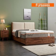 퍼스웰 북유럽풍 참죽원목 쿠션헤드침대.서랍침대.퀸TH_074, 색상No2