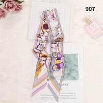 실크스카프 레트로 가방 스카프 여성 럭셔리 작은 실크 핸드백 리본 브랜드 패션 헤어 밴드 머리 긴 스키