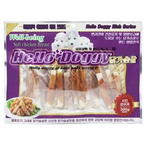 헬로도기 강아지 간식 육포 져키 300g 치킨연어포, 헬로도기 치킨 연어포, 12개