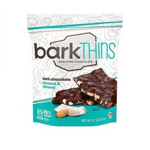 barkTHINS 바크씬 스낵킹 다크 초콜릿 아몬드섞인 코코넛 4.7 oz(133g) 3팩, 133g
