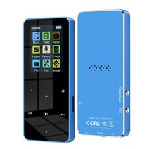 MP4 플레이어 2.0 인치 금속 MP3 음악 HiFi 블루투스 5.0 지원 카드 FM 알람 시계 전자 책 플레이어와 내장 스피커, 푸른, 16 기가 바이트, 파란색_16 기가 바이트