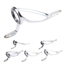 낚싯대 수리 키트로드 팁 수리 키트 회전 주조 낚싯대 가이드 교체 세트 강철 세라믹 링, 하나, 은