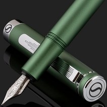 Scriveiner 럭셔리 EDC 만년필(미디엄) 멋진 블랙 포켓 펜 24K 골드 마감 Schmidt 18K 금박 펜촉 컨버터 남성 및 여성을 위한 최고의 필기 펜 선물, Fine Nib, Red with Chrome