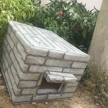 야외 대형견 큰개 진돗개 강아지 판넬 난방 조립식 개집 실외 플라스틱 보온 강아지집 001 DIY 수제 애완, 회색 벽돌 사각형 구멍 (_중형(고양이 3마리)