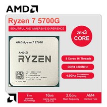 AMD-라이젠 7 5700G R7 CPU 데스크탑 게이머 프로세서 3.8GHz 8 코어 16 스레드 65W 소켓 AM4, 한개옵션0