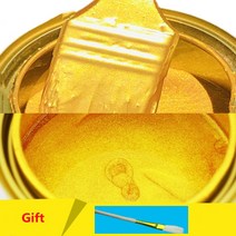 100g 골드 페인트 수성 브론징 및 금속 아크릴 방수 퇴색되지 않은 가구 DIY 장식 안료, 03 Oil based gold foil_01 100g