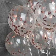 컨페티헬륨풍선세트 10개분량 은박 로즈골드 스타, 단품