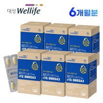 대상웰라이프 생체이용률이 높은 알티지 rTG 오메가3 30캡슐 2중 특허기술 순도 흡수율 높은 엔초비 오메가3, 6박스