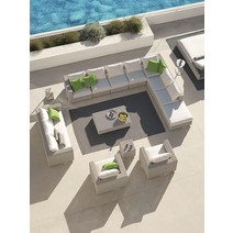 야외바베큐장 테라스 야외 등나무 소파 자외선 차단제 방수 정원 발코니 의자, [16] 패키지 16 고밀도 스폰지 타포린, [01] 콤비네이션