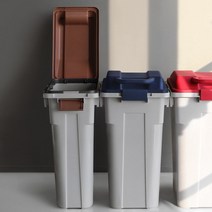 대용량 슬림 튼튼한 쓰레기통 분리수거통 사무실용 가정용 30리터 45리터 60리터, 쓰레기통(레드)60L