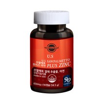 U.S 쏘팔메토 플러스 아연 650mg, 1개 (3개월분), 90캡슐