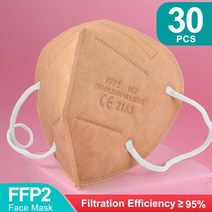 재사용 가능 KN95 일반마스크 패션 5필터, 30PCS Gold FFP2