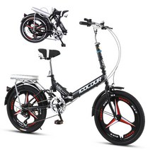 미니벨로 접이식자전거 출퇴근 자전거 바구니 스프린터 경량 16 20 22인치, 20인치, 삼각휠, 블랙