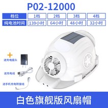태양광 안전모 선풍기 다기능 2중 통풍 쿨링펜 모자, 흰색 쌍풍기 p2-12000+헤드램프+태양광 방수개