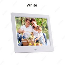 디지털액자 전자 프레임 액자 모니터10 인치 HD 디지털 사진 프레임 1024x600 울트라 얇은 LED 전자 앨범 L, 02 White_03 영국 플러그