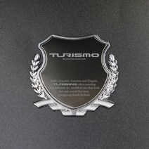 [팬덤] 투리스모 B필러 휀다 로고 트렁크 DIY 포인트 튜닝 엠블럼 익스테리어 몰딩 장식, 골드(1P)