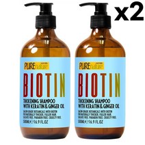 Pure Nature 퓨어 네이처 비오틴 씨크닝 샴푸 컨디셔너 각500ml 세트 2팩 Biotin, 1개