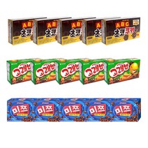 [쩝쩝스낵] abc초코쿠키+고래밥+미쯔 각5개, 1세트, 780g