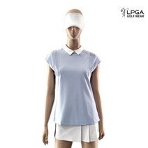 LPGA 골프웨어 여성 여름 슬리브리스 카라 티셔츠 L222TS521P