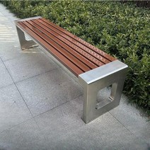 야외 벤치 의자 야외용 공원 정원 운동장 벤치의자 시리즈, 120x40x45cm(브라운바 스텐사각프레임)