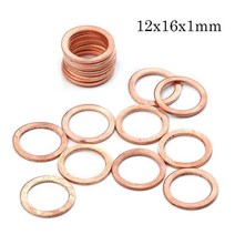 특수 와샤20 개/대 솔리드 구리 와셔 12x16x1mm 플랫 링 가스켓 섬프 플러그 오일 씰 피팅 패스너, 한개옵션0