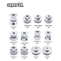 2GT/GT2 타이밍 풀리 16/20/30/40/60 톱니 보어 5/6.35/8mm 동기 바퀴 기어 폭 6mm 3D 프린터 Reprap CNC 부품, 04 20T  ID6.35  OD16