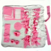 강아지노즈워크 노즈워크장난감 펫토이 반려동물 스니핑 훈련 담요 개 스너플 매트 탈착식 양털 패드 스트레스 해소 코 작업 퍼즐 반려동물 장난감, M, 분홍색