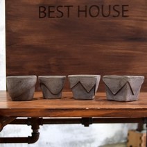 창가인테리어 다육이토분 초코색화분 물주기 룬데리 성미인 로제트 러우 가드닝 수연, 사각-물구멍X