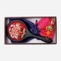 손자수 주머니 거울-적색