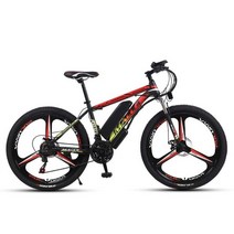 전기 자전거 산악 리튬 배터리 고속 브러시리스 더블 디스크 브레이크 26 인치, 02 Red, 01 21Speed 10A