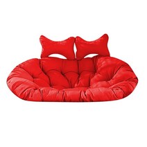 더블 스윙 의자 쿠션 걸이형 바구니 두꺼운 패드 정원 실내 야외 발코니 락킹 의자 좌석 쿠션, 02 Red