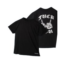 10주년 퍽유 백 프린팅 티셔츠 블랙 LA04TEE85BK