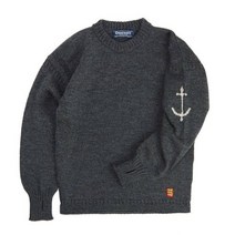국내 정품 건지 울른스 Guernsey Woollens 크루넥 홀가먼트 스웨터 - 차콜