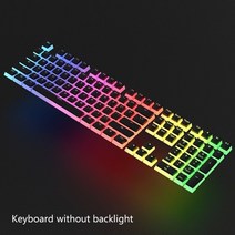 게임용 키보드 기계식 1set 더블 샷 pbt 키 캡 104 키 푸딩 백라이트 키 캡 rgb 흑백 용 oem 프로필, 검은색