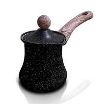 12온스 터키 커피 포트 - 맛있는 커피를 위한 터키 이브릭 뚜껑이 있는 다용도 아라비아 커피 포트 - 튼튼한 스테인리스 스틸 커피 포트 - 부식 방지 및 식품 등급 소재 (35, Metallic Marble Black