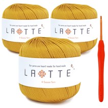 라떼(65g)x3볼+모사용코바늘5/0호(3.0mm), 4_머스타드