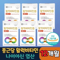 날송건강 종근당 비타민 B 비 군 b1 b2 b6 b12 활력 조혈 신경비타민 영양제 알약, 6박스(12개월분)