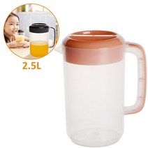 음료디스펜서 피쳐 5L 대용량 가정용 주전자 음료 보관 용기 내열성 냉수 플라스틱 주스 투수, 09 Black